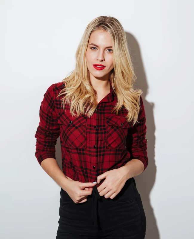 Classic Red Slim Fit Check Shirt