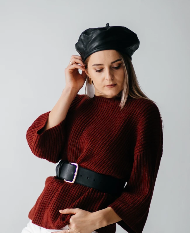 Trendy  Red Velvet Winter Sweater