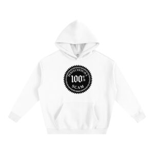 Oversize Fleeced Hoodie Grey Front - Perfection is a 100% Scam (Black Edition)