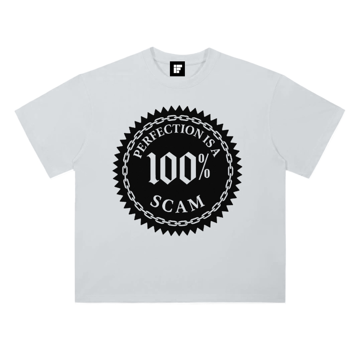 Heavyweight T-Shirt – Perfection is a 100% Scam (Black Edition)