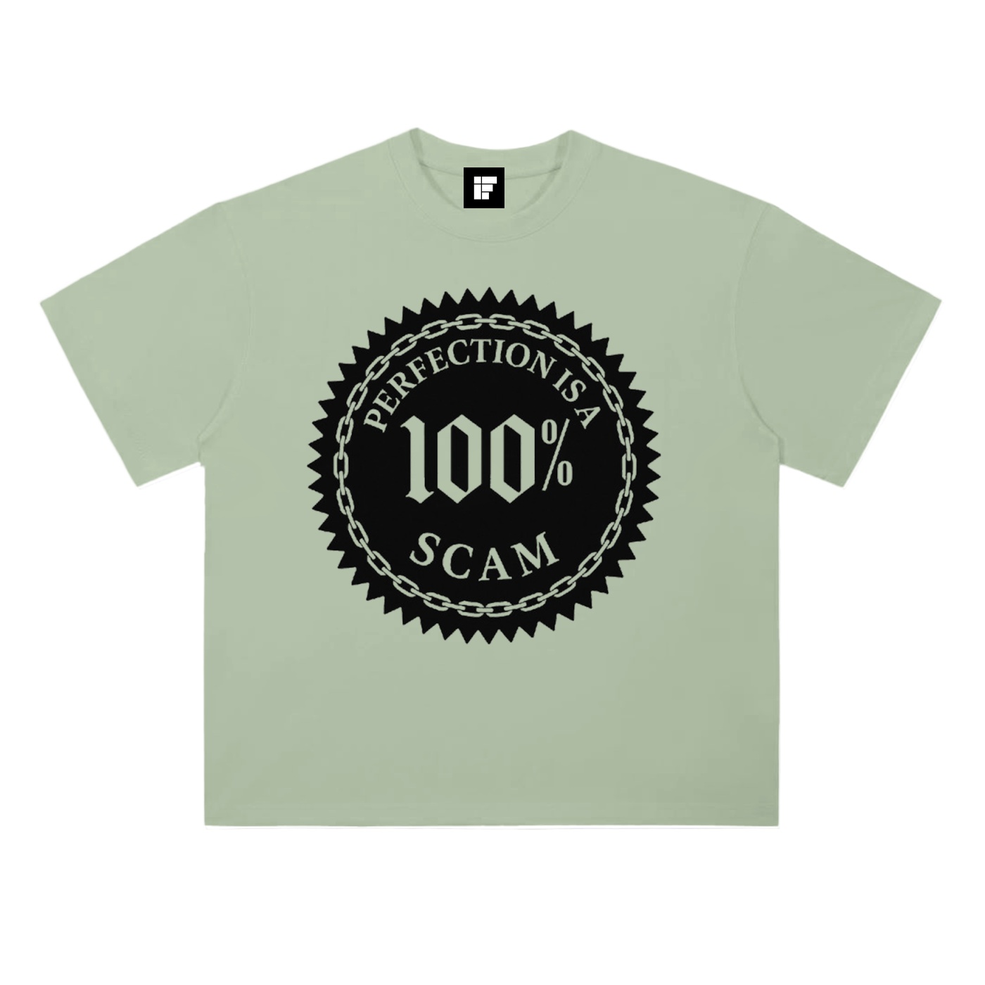 Heavyweight T-Shirt – Perfection is a 100% Scam (Black Edition)
