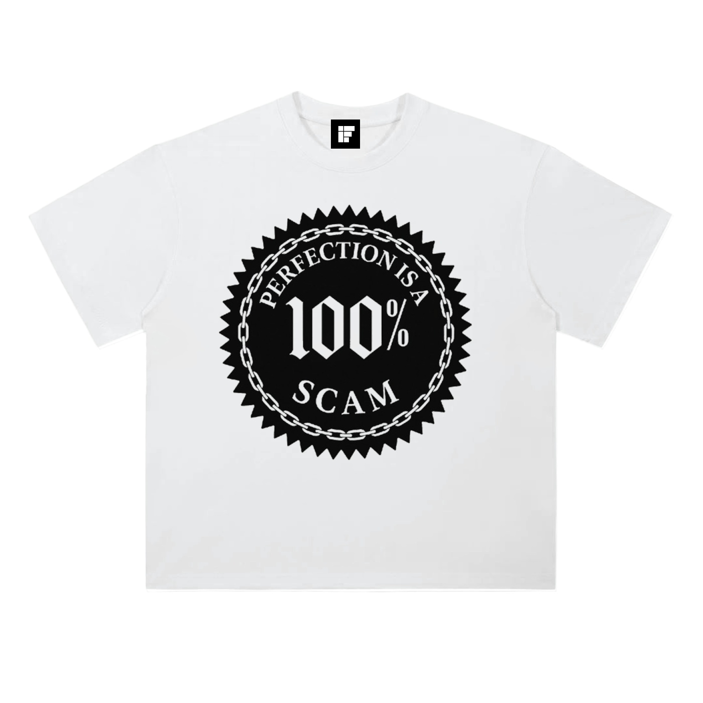 Heavyweight T-Shirt – Perfection is a 100% Scam (Black Edition)