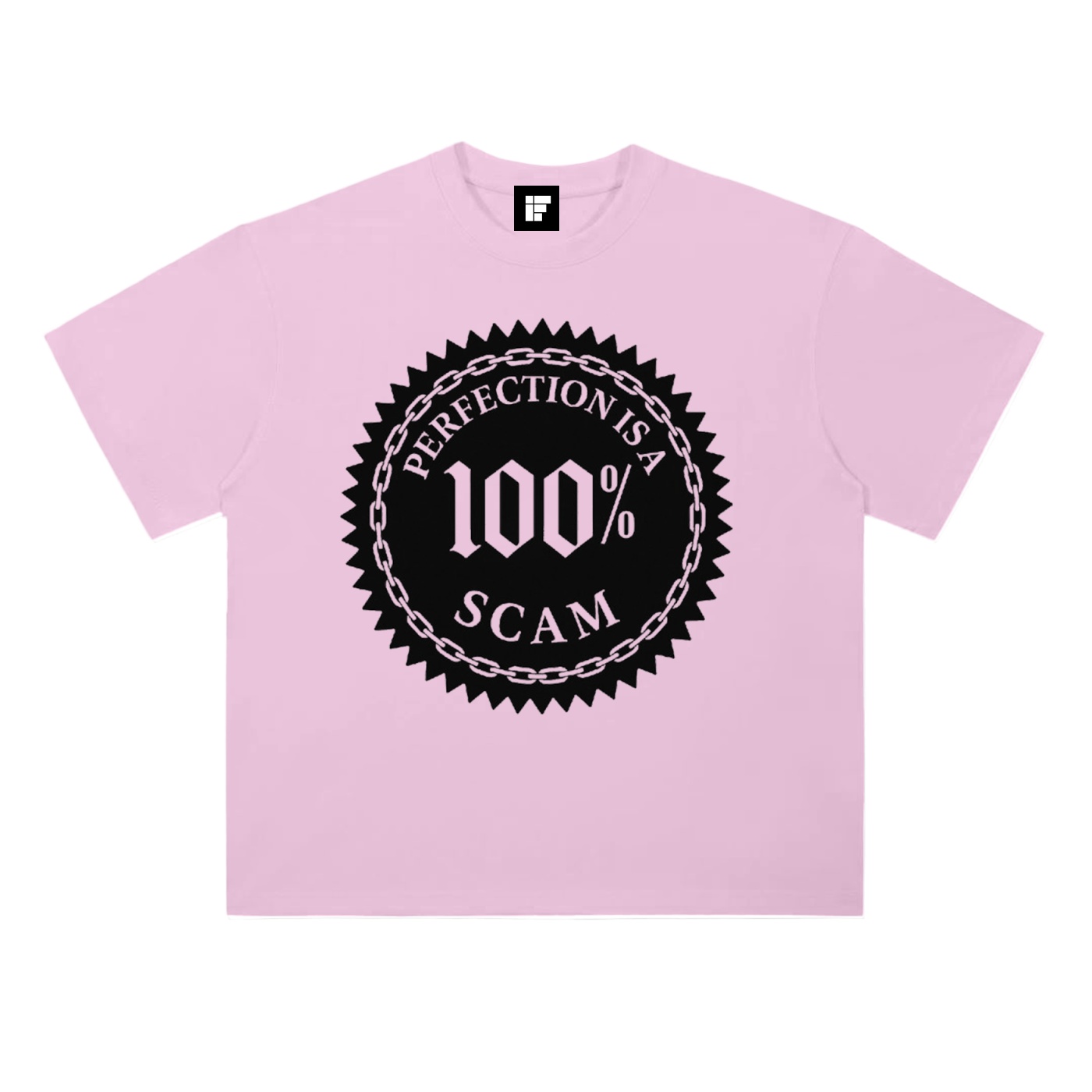 Heavyweight T-Shirt – Perfection is a 100% Scam (Black Edition)