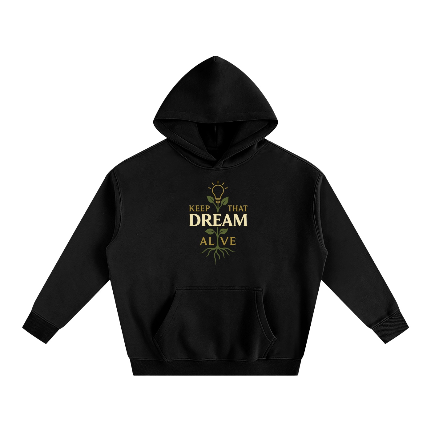 Hoodie oversize molletonné – Keep That Dream Alive (Design avant et arriere)