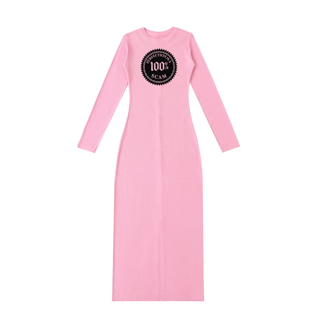 Dyed Washed Slit Maxi Dress - Perfection is a 100% Scam (Black Edition)