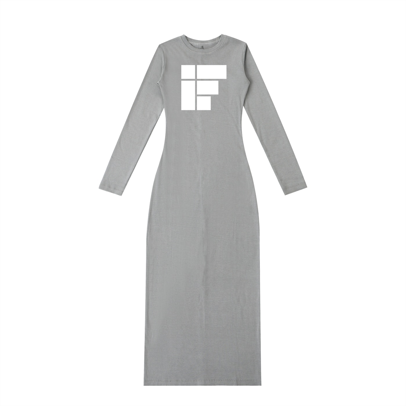 Robe longue fendue délavée teintée – IF (White Design)