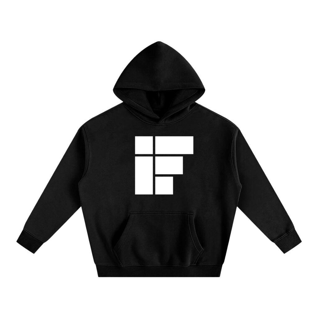 Hoodie oversize molletonné noir - IF (Design avant)