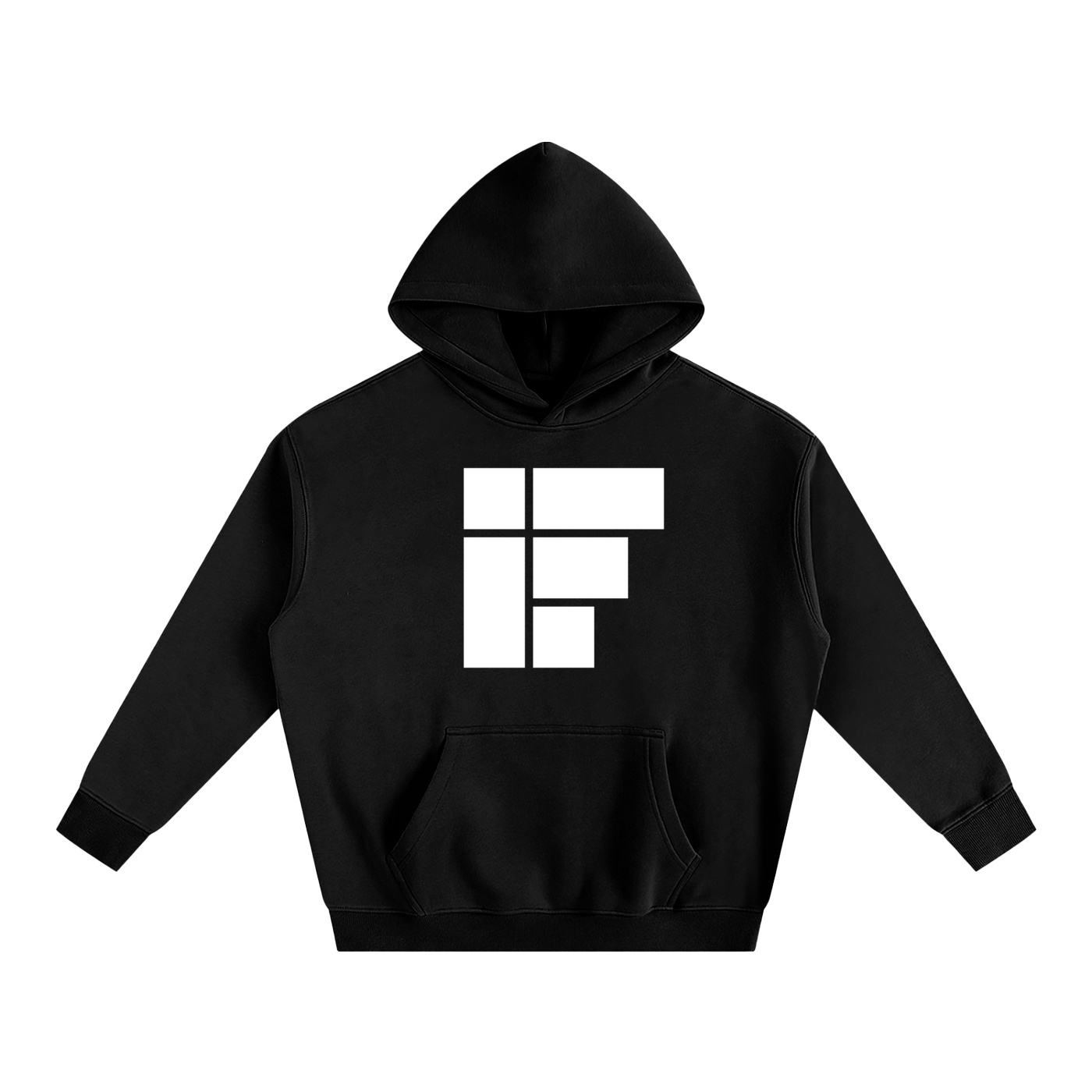 Hoodie oversize molletonné noir – IF (Design avant)